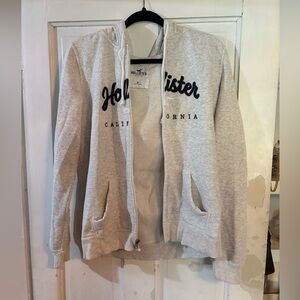 Hollister Cream Hoodie with Logo